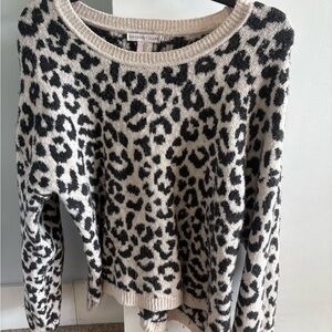 Sincerely Jules Leopard Print Sweater - Black and Cream